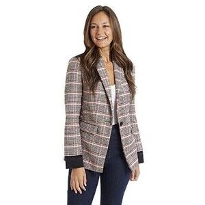 Ella Moss Nordstrom Moon Light Menswear Blazer Size S Multi Plaid NWT $149 B43
